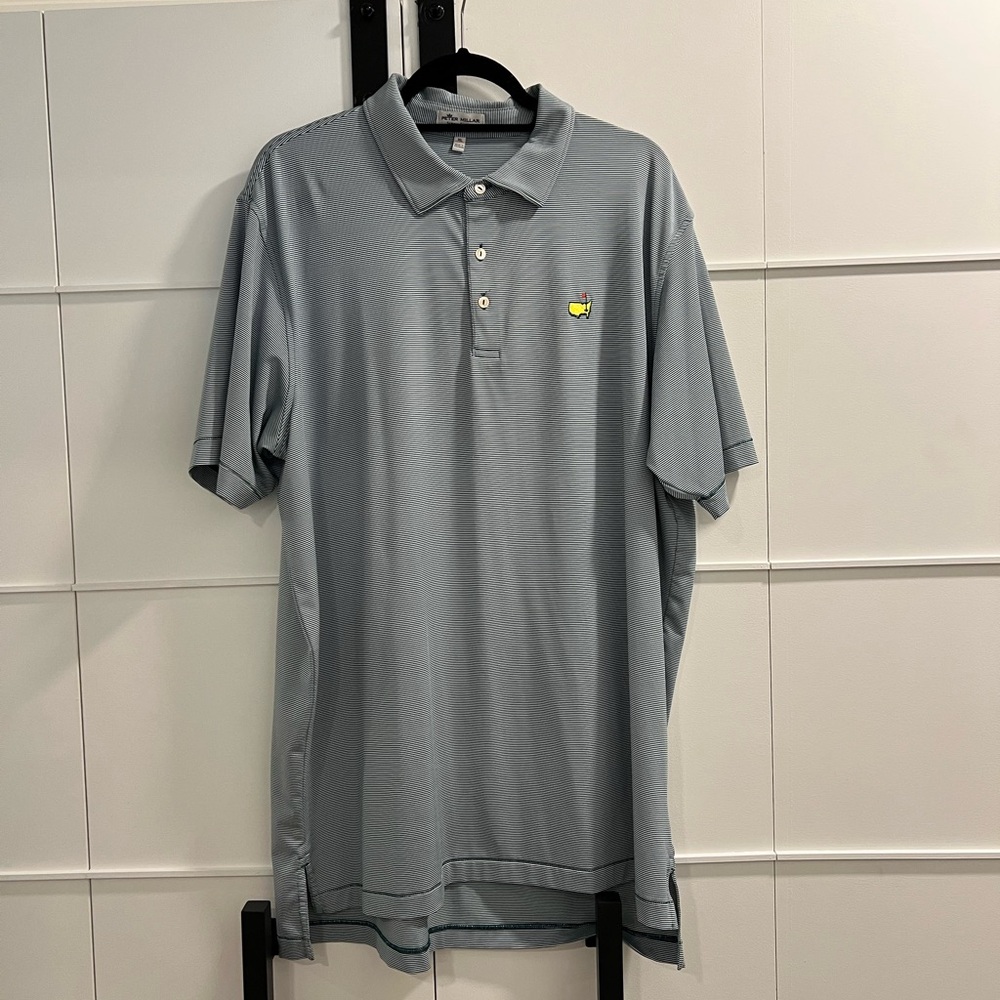 Masters Peter Millar Polo Summer Comfort size XL green and white striped